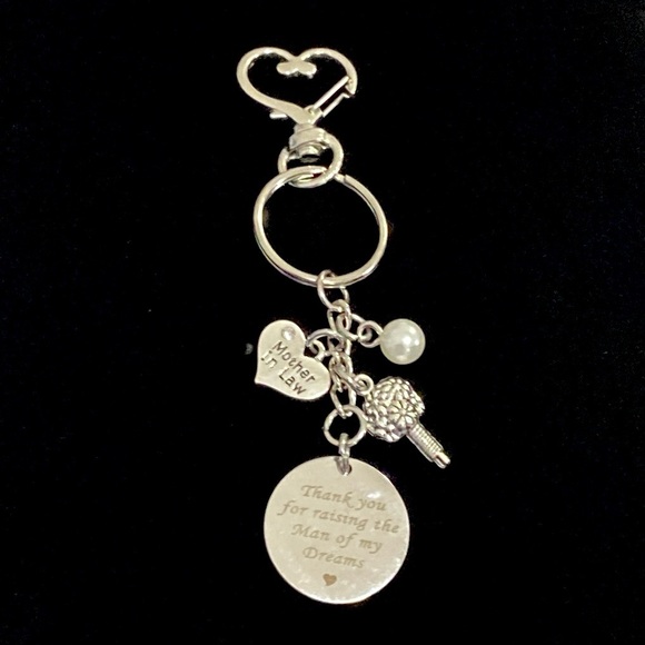 Mother In Law Keychain Bag Charm Thank You For Raising The Man Of My Dreams - Picture 2 of 7